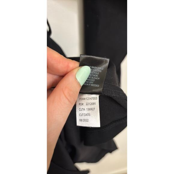 Torrid Tuxedo Dress Womens Size 24 Black Skater Satin Lapel Wrap Belt Mini - Picture 6 of 6